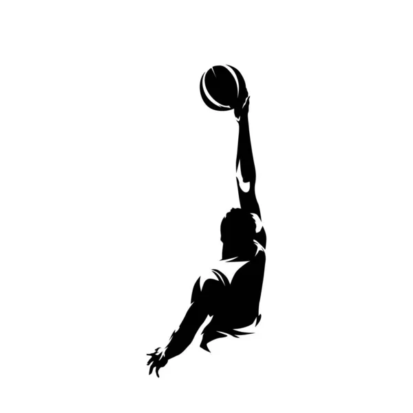 Basketball Player Shooting Ball Abstract Isolated Vector Silhouette Basketball Logo — Stock Vector