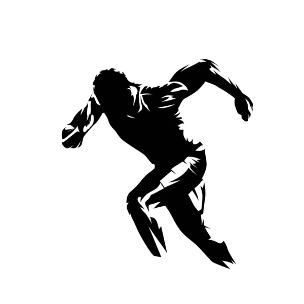Logo Sprężyny Biegnący Człowiek Abstrakcyjna Odizolowana Sylwetka Wektora Uciekaj — Wektor stockowy