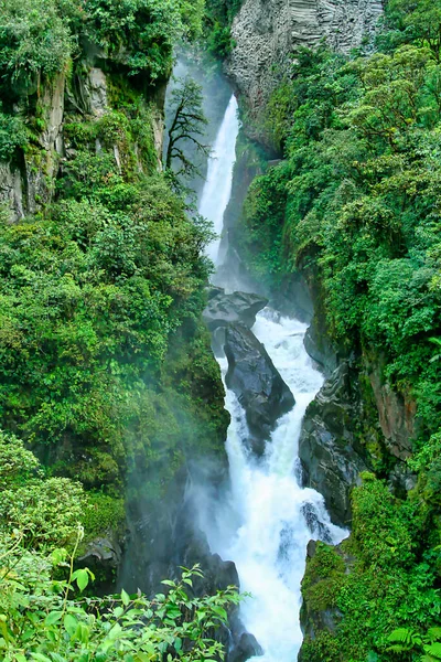 Водопад Пайлон Дель Дьябло Водопад Рио Верде Прованс Турахуа Эквадорские — стоковое фото
