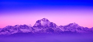Dhaulagiri Sıradağları, Annapurna Sıradağları Poon Hill Manzara Noktası, Ghorepani, Annapurna Koruma Alanı, Himalaya, Nepal, Asya