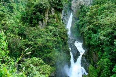 Pailon del Diablo Şelalesi, Rio Verde Şelalesi, Tungurahua Eyaleti, Ekvador And Dağları, Amerika