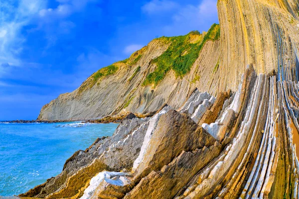 Flysch Flysch Cliffs Bask Sahili Unesco Global Geopark Ağı Avrupa — Stok fotoğraf