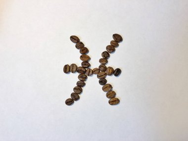 kahve fasulye balık Zodiac işareti. Yalıt