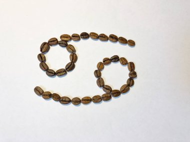 kahve çekirdeklerinden Zodiac Sign kanser. Yalıt