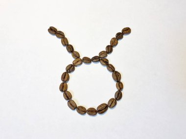 Zodiac imza Taurus kahve çekirdekleri. Yalıt