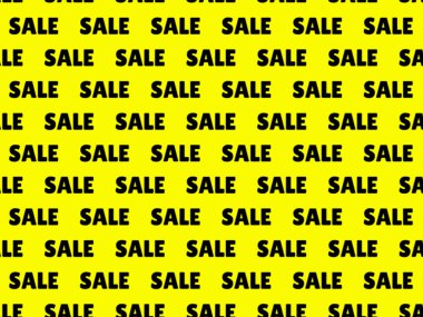 satış kelimesi ile sarı desen. Kesintisiz arka plan