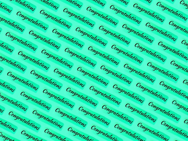 Turquoise pattern with the word Congratulations. Seamless background
