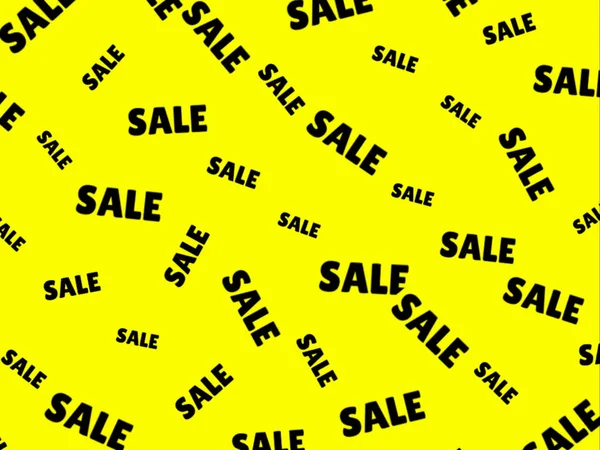 Gult mönster med ordet försäljning. Sömlös bakgrund — Stockfoto