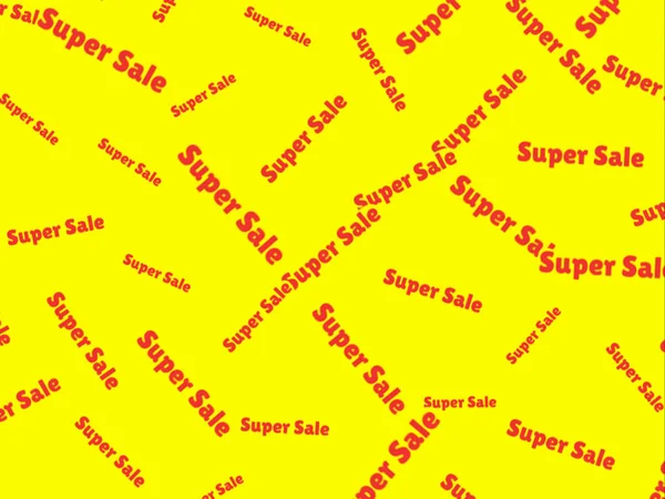 Yellow pattern with the word super sale. Seamless background — Stock Photo, Image
