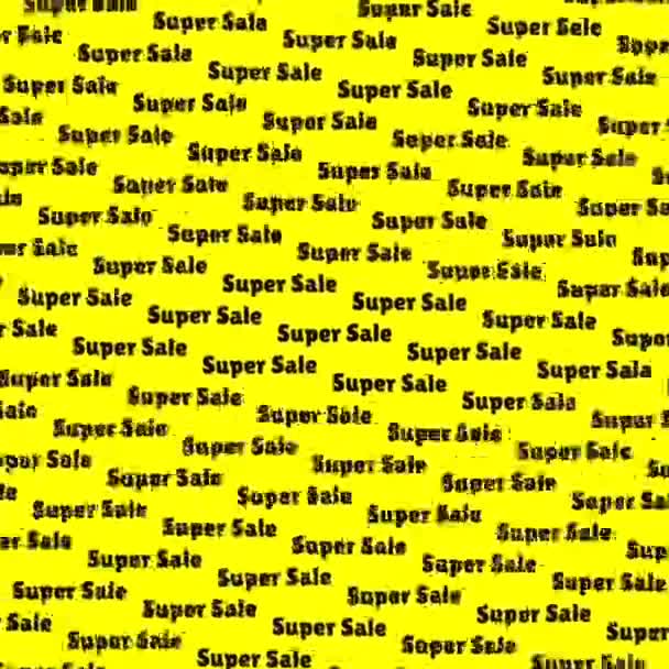 黄色の背景に黒い単語スーパーセール — ストック動画