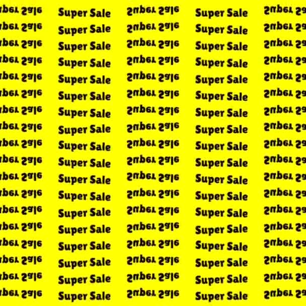 Zwarte Woord Super Sale Een Gele Achtergrond — Stockvideo