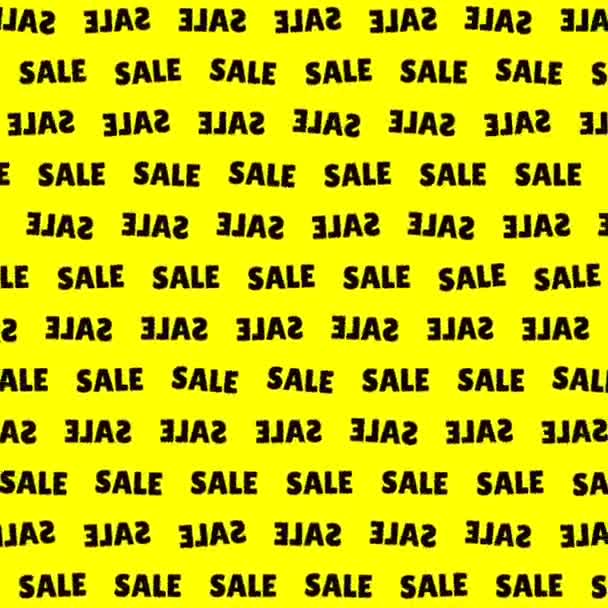 Schwarzes Wort Verkauf Auf Gelbem Hintergrund — Stockvideo