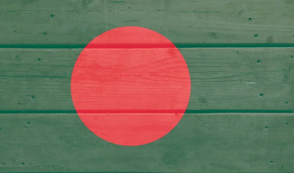 Флаг Бангладеш Нарисован Деревянном Фоне Естественный Свет Вяжет Текстуру Деревянных — стоковое фото