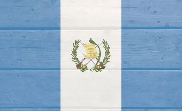Bandeira Guatemala Pintada Fundo Prancha Madeira Luz Natural Escovado Atado — Fotografia de Stock