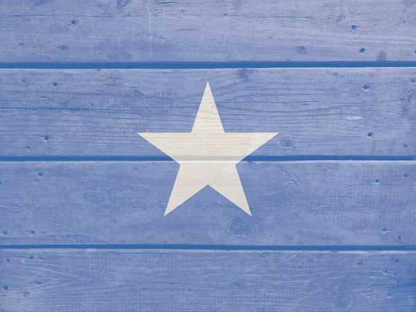 Somalia Flagge Auf Holzplanken Hintergrund Gemalt Gebürstete Natürliche Licht Geknotete — Stockfoto
