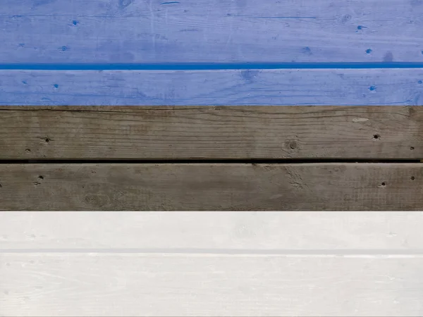 Estonia Flag Painted Wood Plank Background Brushed Natural Light Knotted — Stock Photo, Image