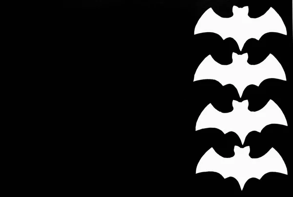 白纸蝙蝠躺在黑色的背景上 — 图库照片