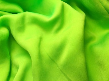 Yeşil kumaş dokusu arka plan, yeşil kumaş buruşmuş arkaplan, kapat, Üst Görünüm