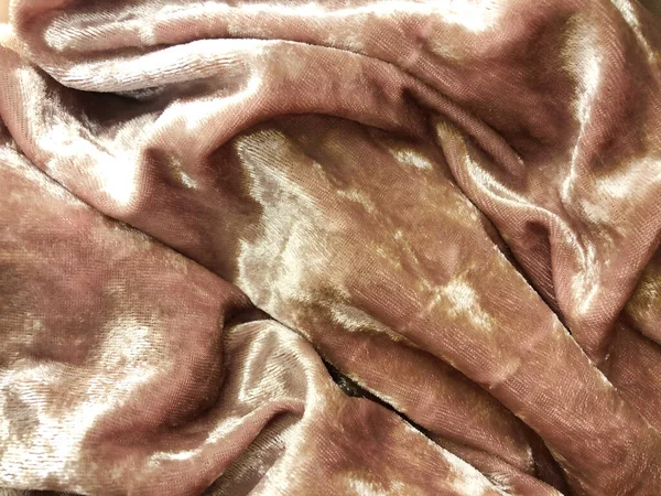 Beige Texture Crumpled Fabric Pleats — Stock Photo, Image
