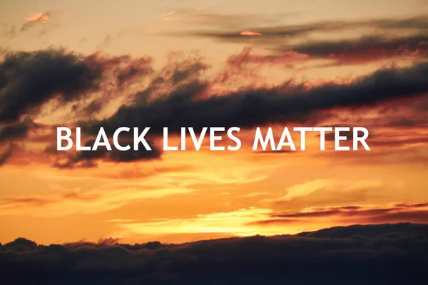 Gyönyörű Táj Narancssárga Esti Naplemente Égen Felhők Black Lives Matter — Stock Fotó