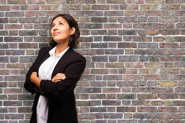 Mixed Race Businesswoman Arms Crossed — Stock Photo, Image