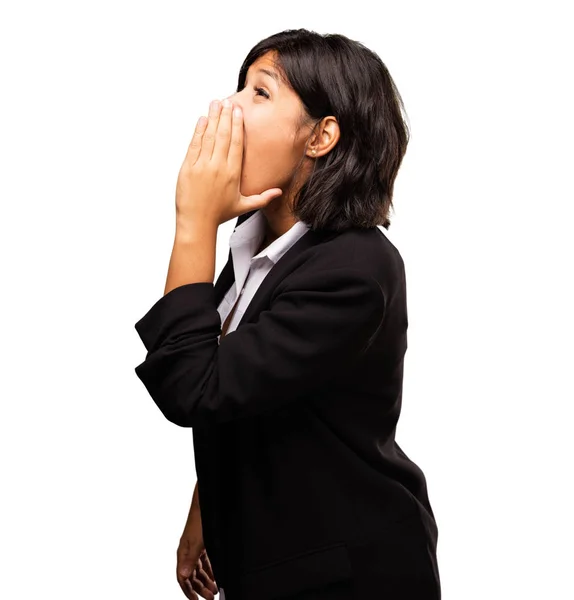 Mujer Latina Negocios Gritando — Foto de Stock