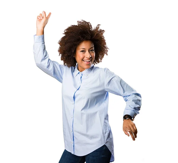 Молодая Чернокожая Женщина Танцует — стоковое фото