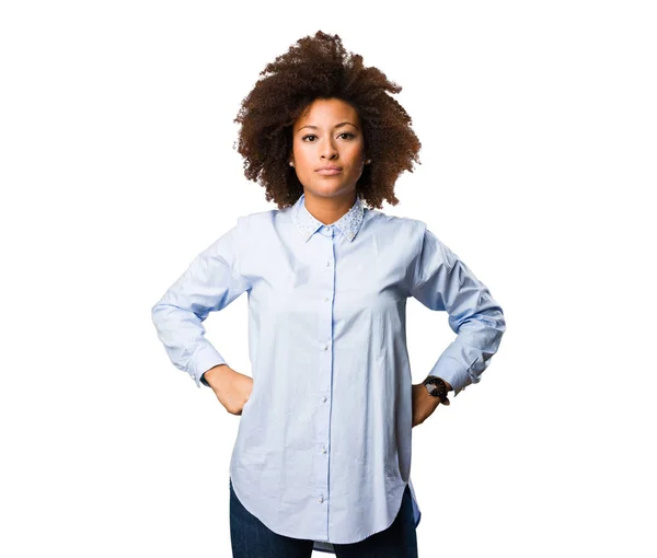 立っている若い黒人女性 — ストック写真