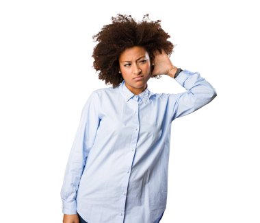 dinleme genç siyah kadın