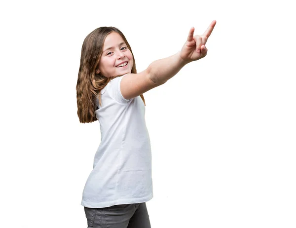 Menina Fazendo Gesto Rock — Fotografia de Stock