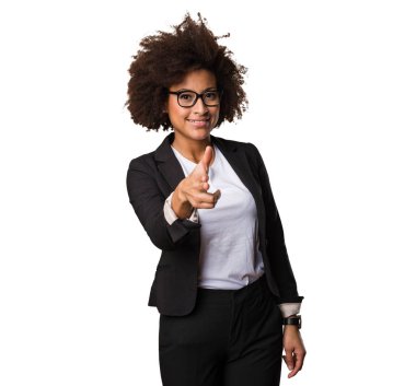 iş siyah kadının silah jest yapması