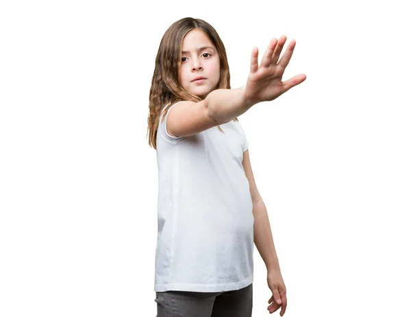 Little Girl Doing Stop Gesture — Stock Photo, Image