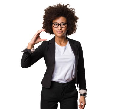 iş siyah kadının boyutu jest yapması