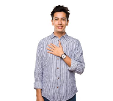 gurur izole üzerinde beyaz arka plan duygu genç