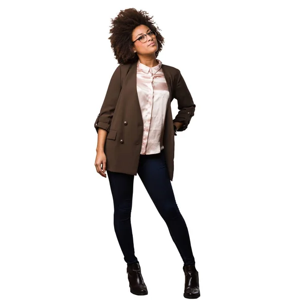 Black Woman Standing Full Body — Stock Photo, Image