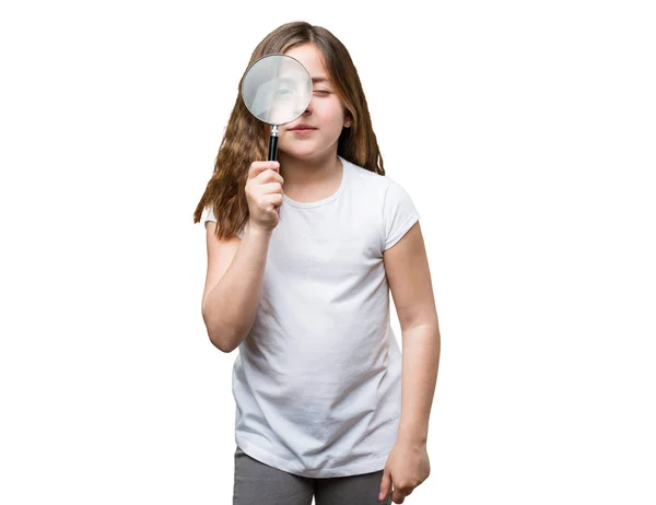 Menina Usando Uma Lupa — Fotografia de Stock