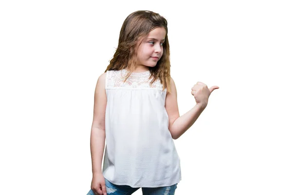 Little Girl Pointing Space — Stock Photo, Image