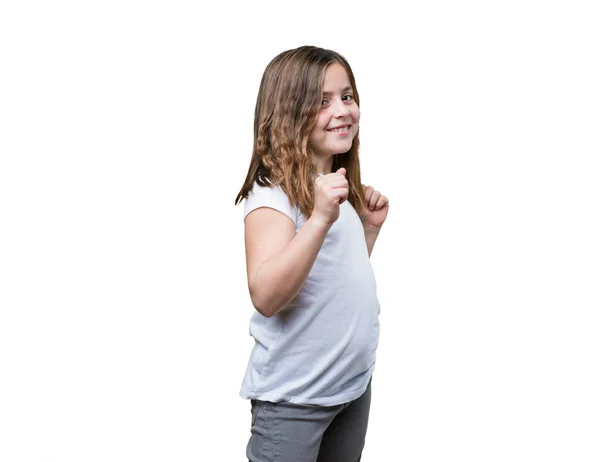 Little Girl Doing Punch Gesture — Stock Photo, Image