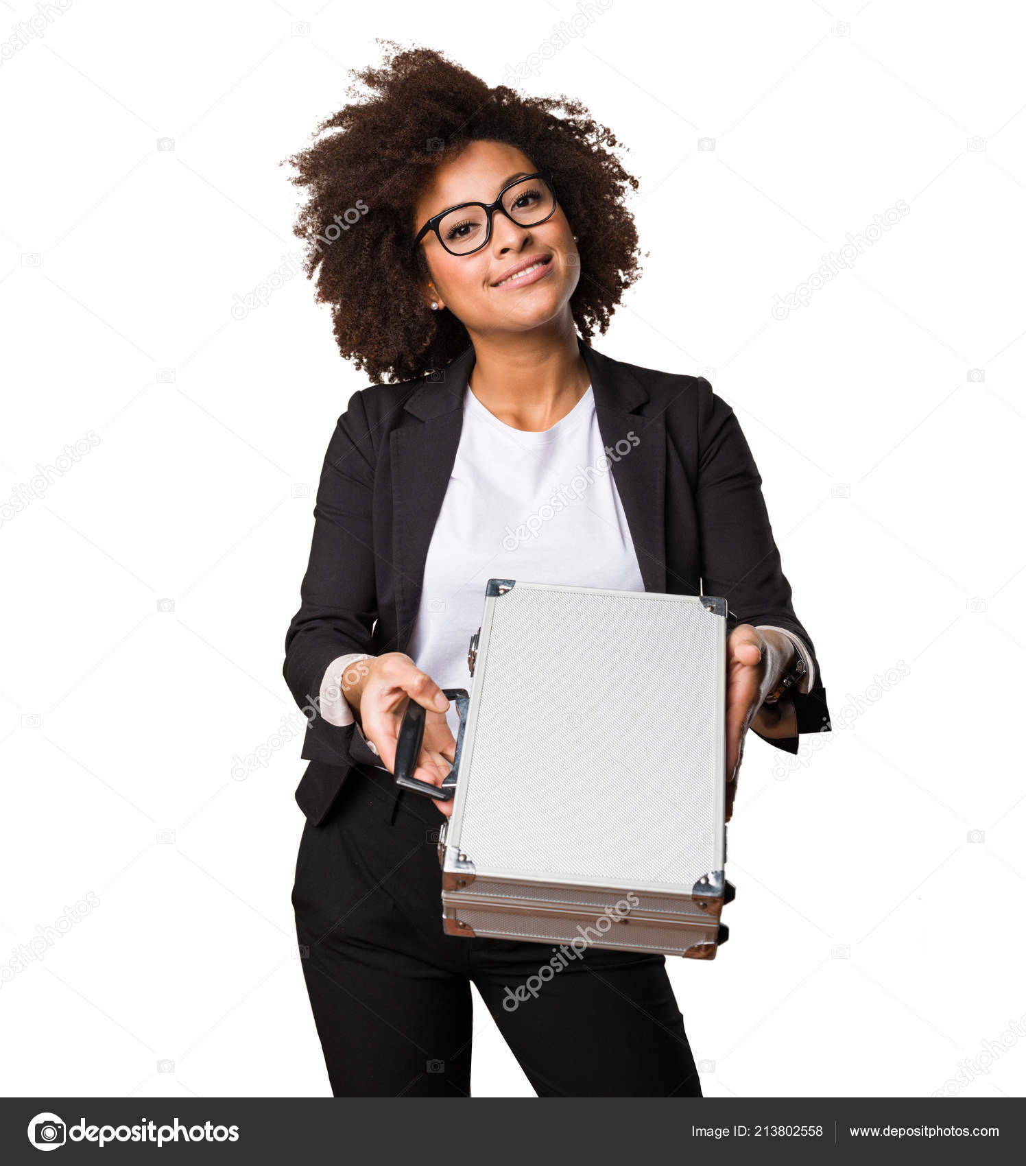 woman holding briefcase