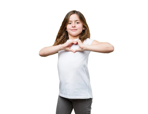Menina Fazendo Símbolo Coração — Fotografia de Stock