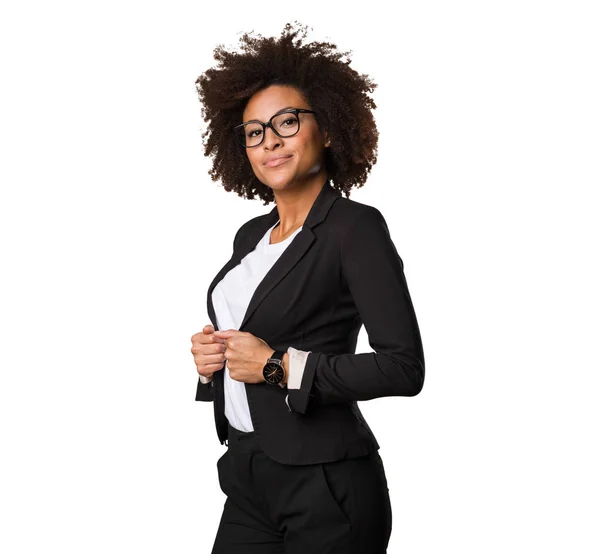 ビジネス黒女性服の調整 — ストック写真