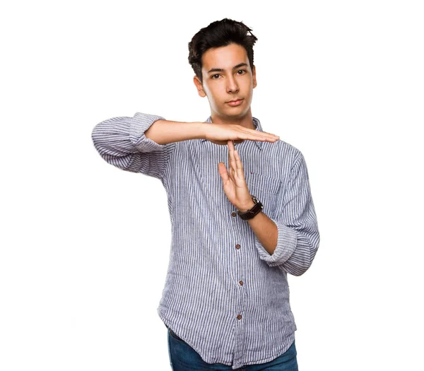 Adolescente Facendo Tempo Pausa Gesto — Foto Stock