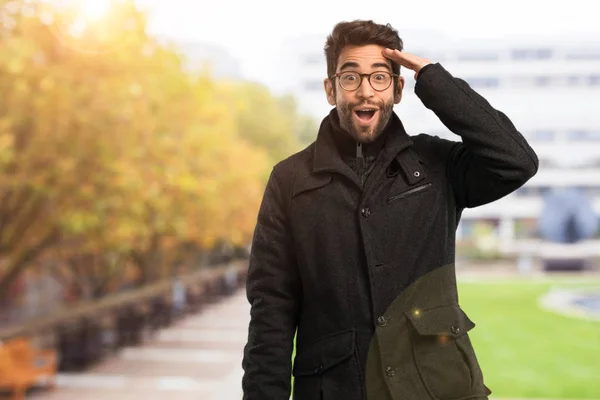 Young Man Surprised Happy — Stock Photo, Image