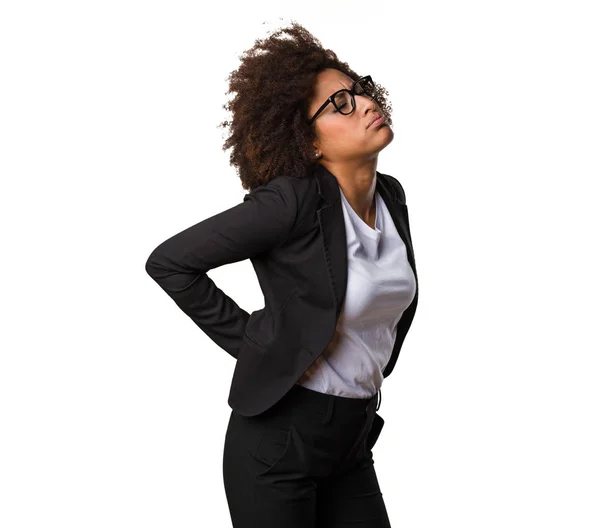 腰痛を有するビジネス黒女 — ストック写真
