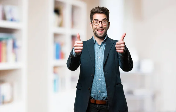 Zakenman Doen Oke Gebaar — Stockfoto