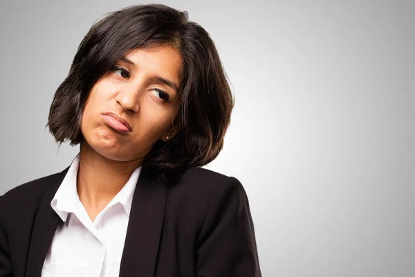 Mujer Negocios Latina Aburrida —  Fotos de Stock