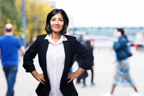 Latin Business Woman Standing — Stock Photo, Image