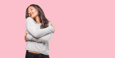 Parmakları, işaret Genç Hintli kadın örnek takip etmek portresi