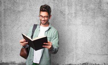 bir kitap okuma öğrenci adam