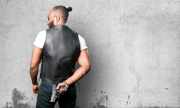 Black Man Using Pop Gun — Stock Photo, Image